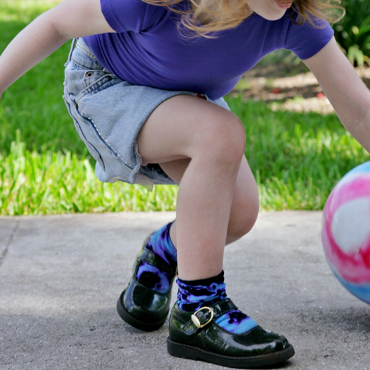 Multi colored childrens socks.