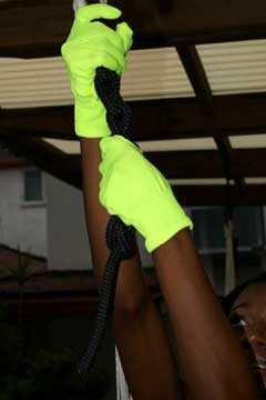 Neon Yellow Gloves.