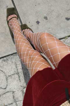 White fence net pantyhose.