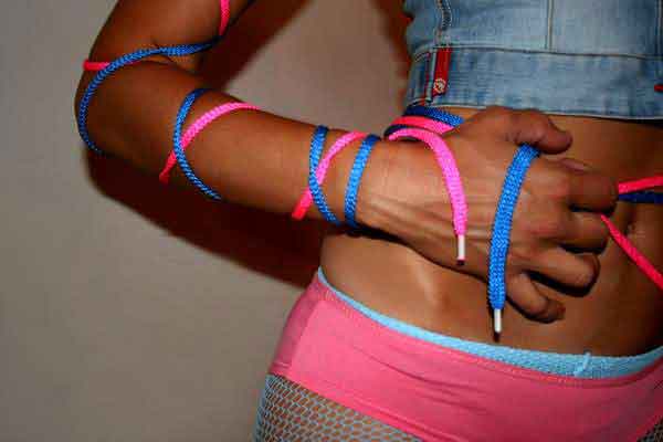 Colored shoe laces.