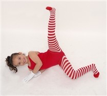 Colored White Striped Kids Tights