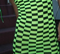 Checkerboard Mini Dress and Hosiery