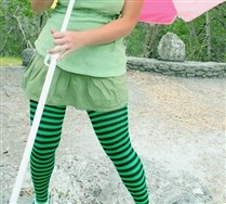 Plus Sized Black Striped Tights