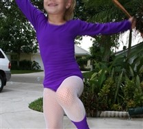 Colored Long Sleeve Scoop Neck Kids Leotard