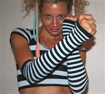 Black Striped Arm Warmers and Hosiery
