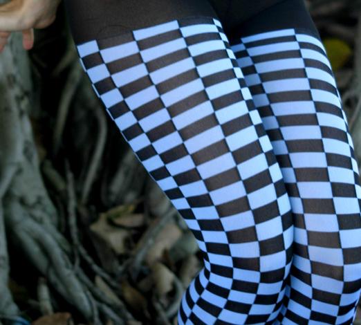 Black Checkerboard Tights from welovecolors.com