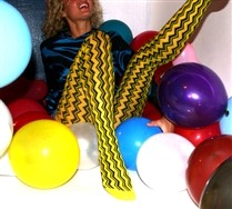 Colorful Vertical Jagged Striped Tights