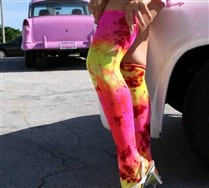 Colored Splash Color Thigh Highs