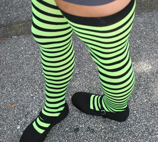 Black Striped Thigh Highs
