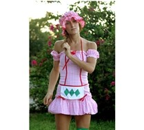 Strawberry Girl Costume and Hosiery
