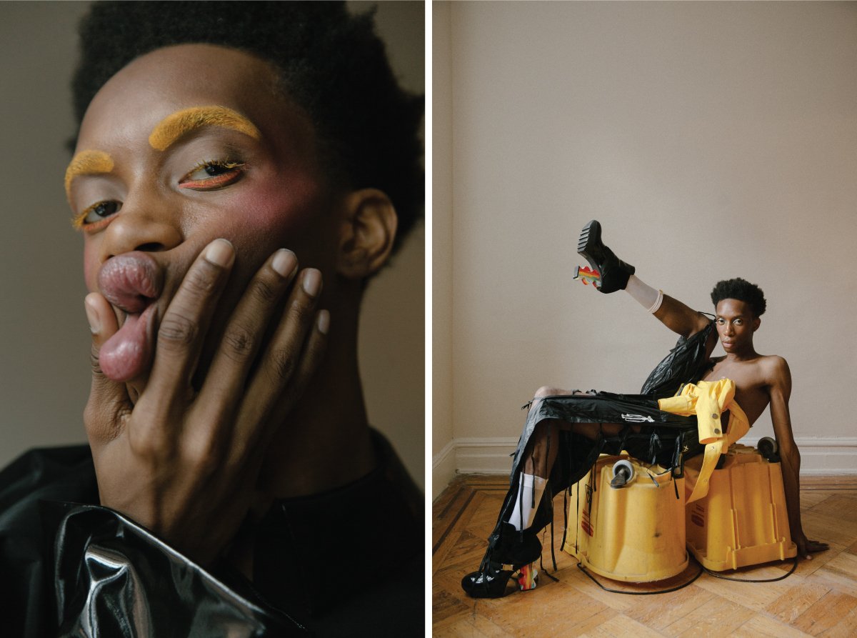 Iris Covet Editorial with male model wearing microfiber socks in white