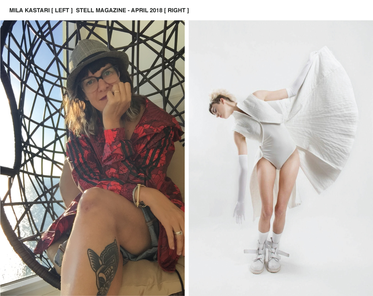 Fashion stylist and monochrome white photoshoot editorial for stell magazine