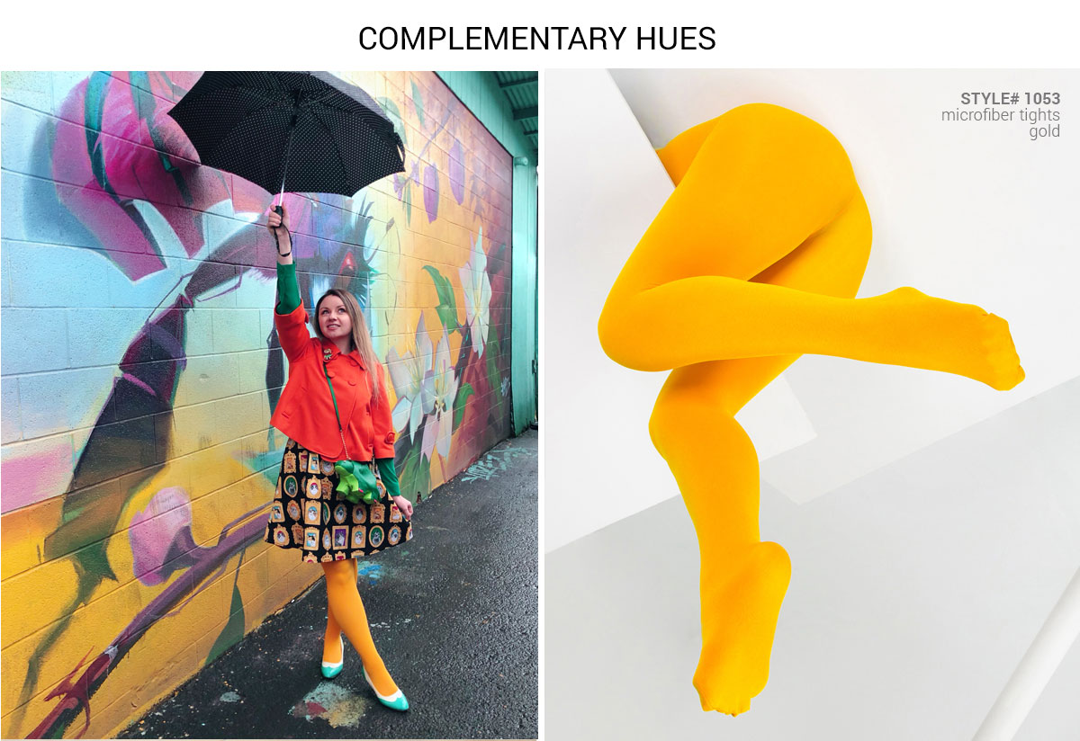 Transforming Looks With Tights Complementary Colors