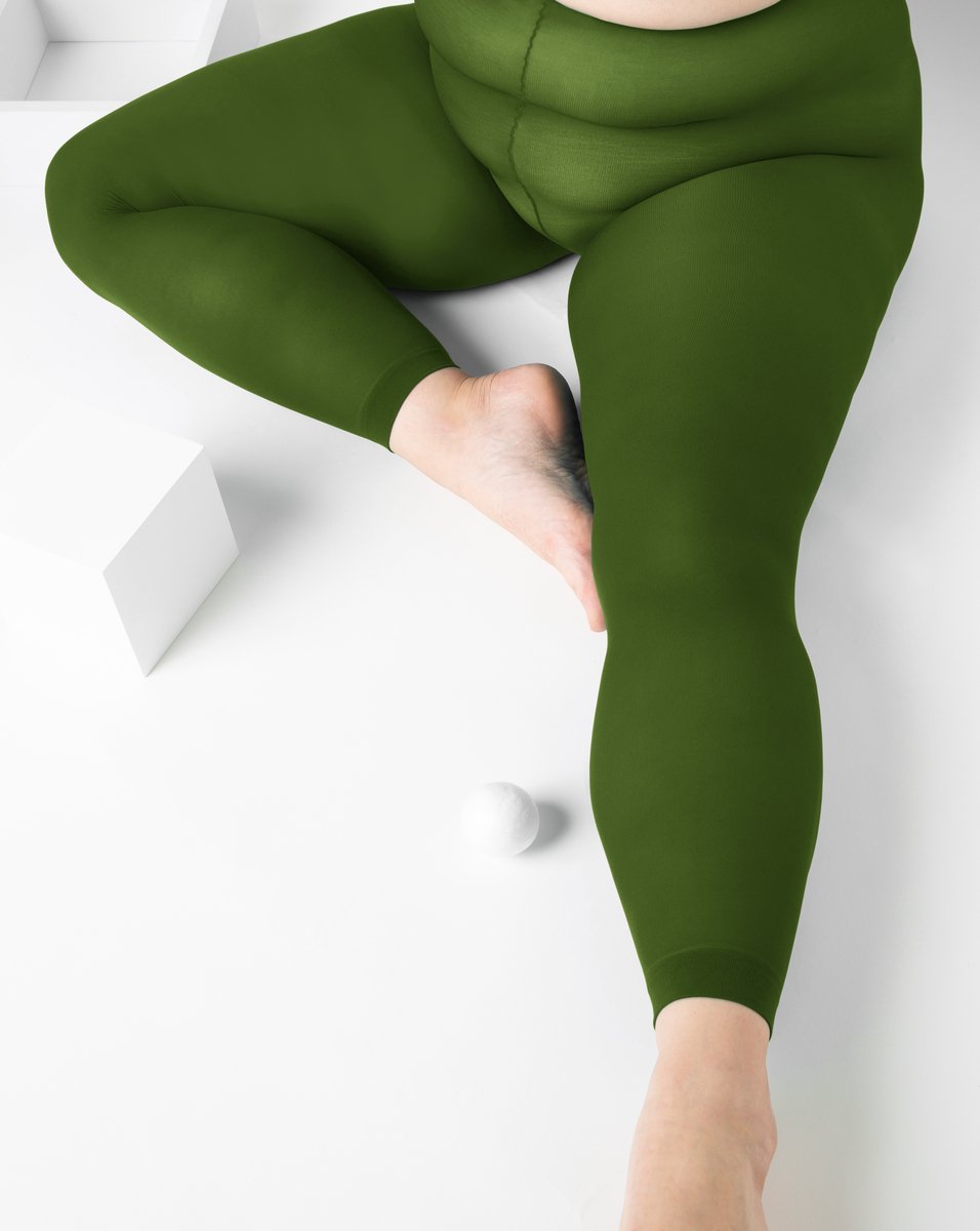 Green Cotton Lycra Plus Size Tights main image 0