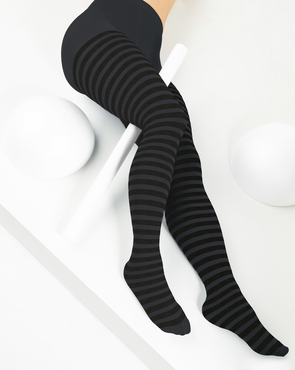 Black Striped Tights Style# 1202 | We Love Colors