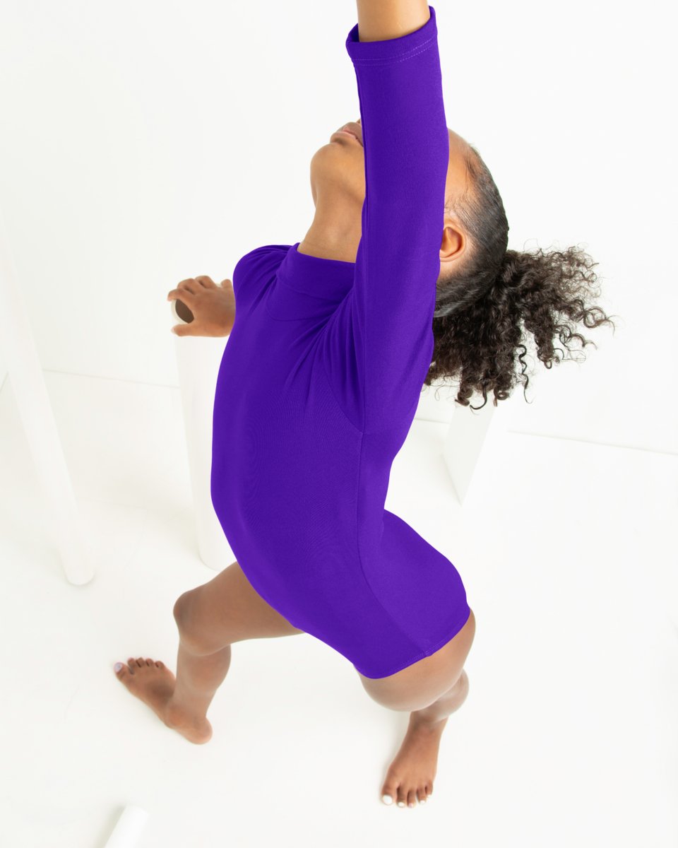 MF MOCK NECK LONG SLEEVE LACE LEOTARD - CHILD #MF115-1C