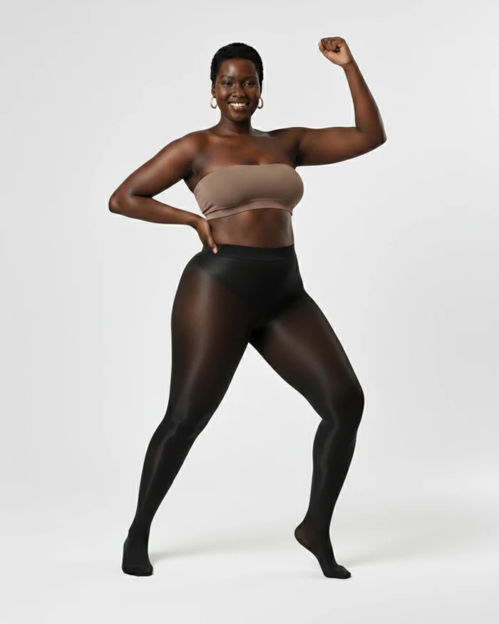 Black 1003 Sheer Oily Glossy Tights Black3.Webp