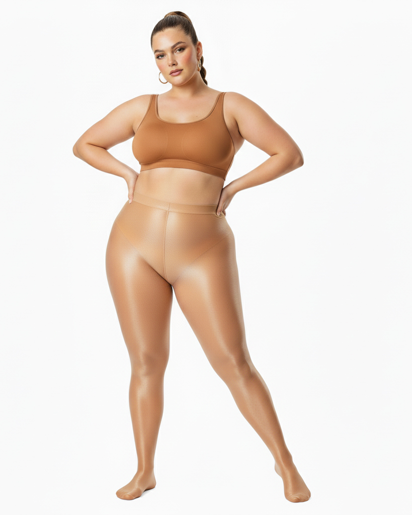 Caramel 1003 Sheer Oily Glossy Tights Caramel