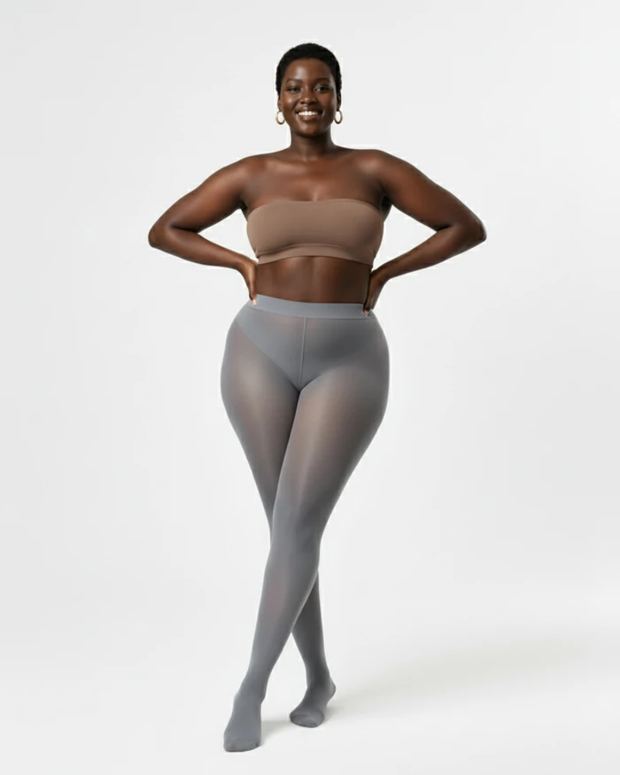 Grey 1003 Sheer Oily Glossy Tights Grey.Webp