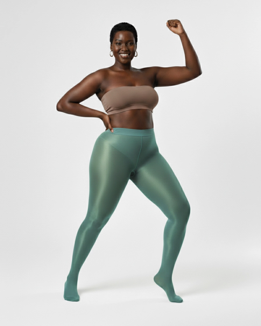 Scout Green 1003 Sheer Oily Glossy Tights Scout Green.Webp