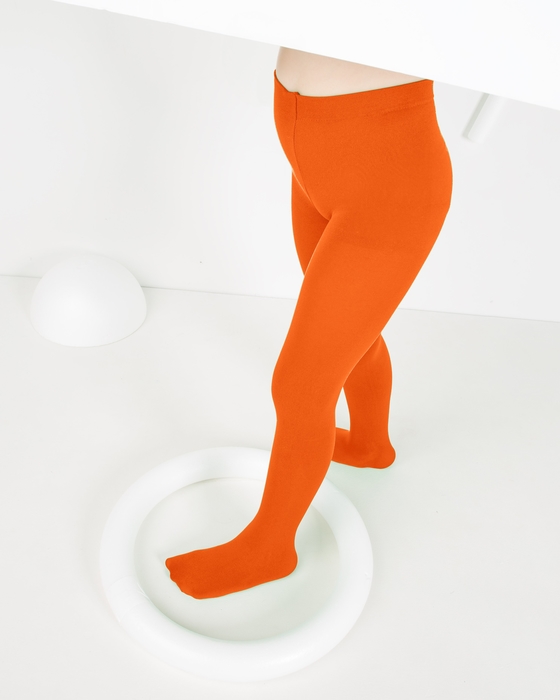 1008 Kids Neon Orange Dance Nylon Spandex Tights