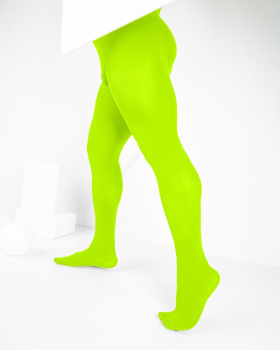 1008 M Neon Green Dance Nylon Spandex Tights