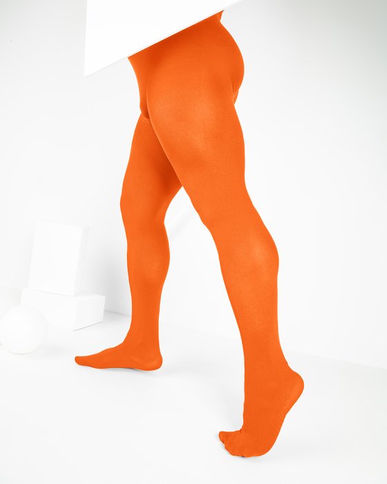 1008 M Neon Orange Dance Nylon Spandex Tights