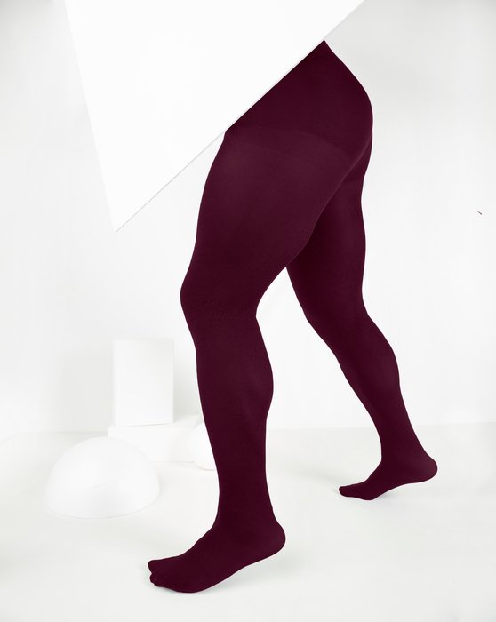 maroon opaque tights