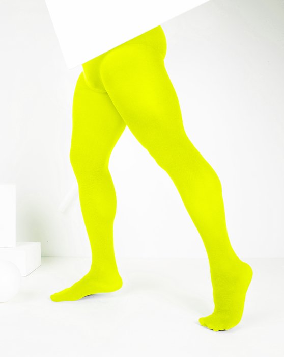 1023 M Neon Yellow Nylon Spandex Tights