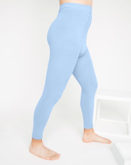 1025 M Baby Blue Microfiber Footless Tights