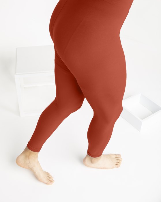 Rust Microfiber Ankle Length Footless Tights Style# 1025
