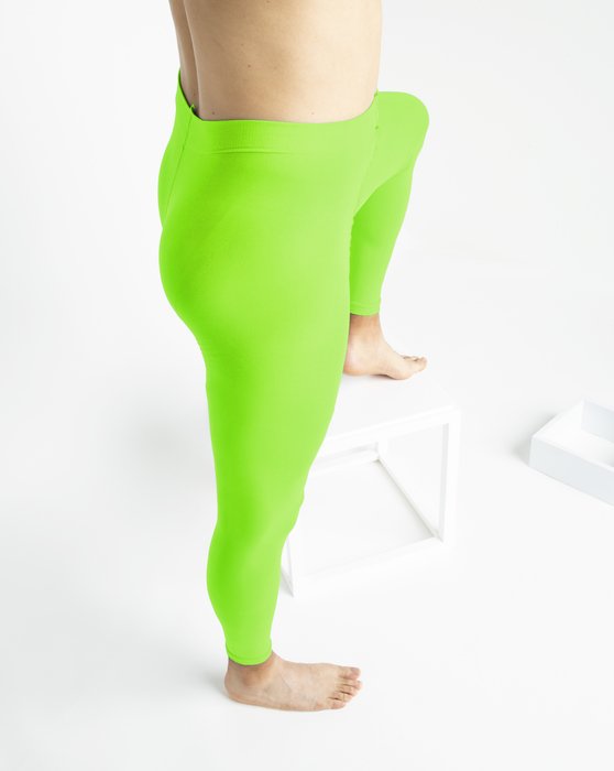1025 Neon Green Footless Tights M 