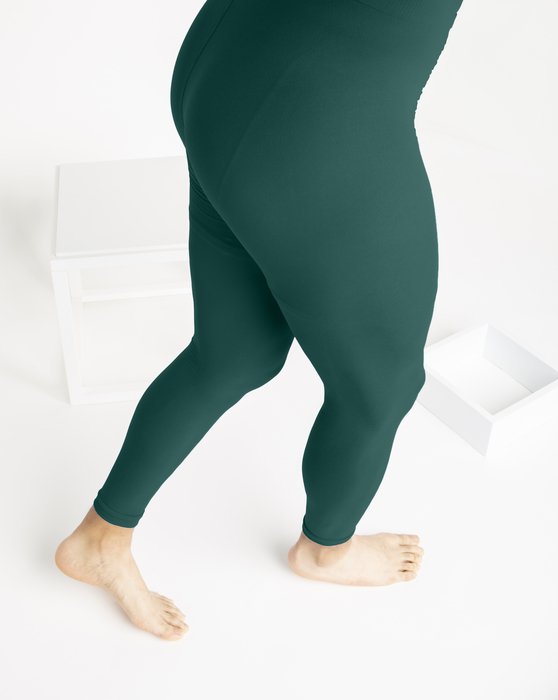 1025 Spruce Green Microfiber Footless Tights M 