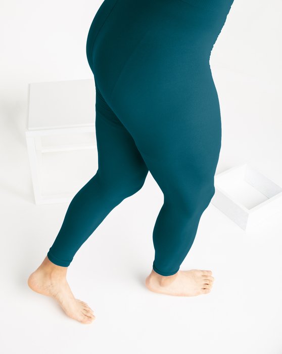 Teal Microfiber Ankle Length Footless Tights Style# 1025 | We Love Colors