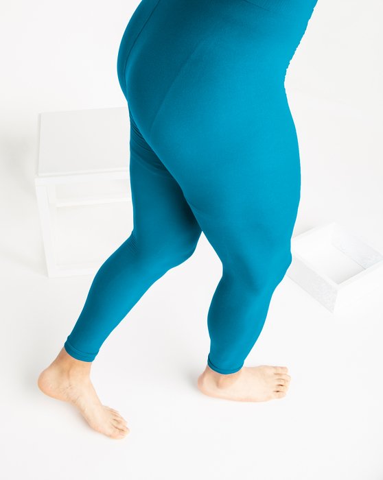 1025 W Turquoise Microfiber Footless Tights