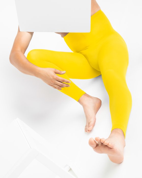 1041 M Yellow Plus Sized Footless Tights