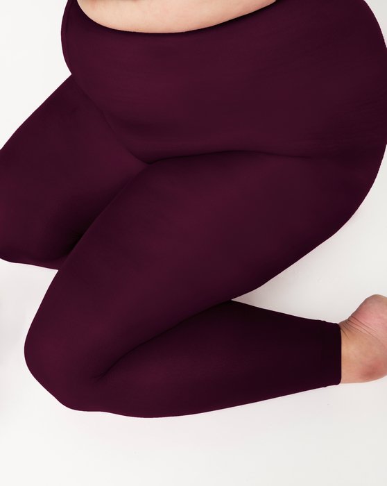 1041 W Maroon Plus Size Footless Tights