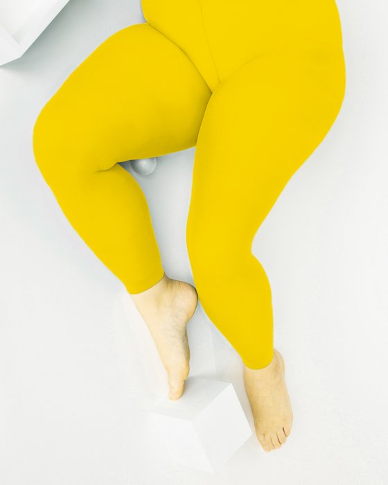 1041 W Yellow Plus Sized Footless Tights
