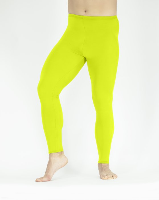 1047 Matte Neon Yellow M Footless Performance Tights Leggings