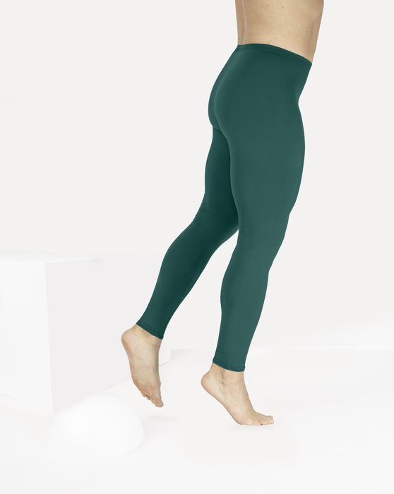 1047 Matte Spruce Green M Footless Performance Tights Leggings