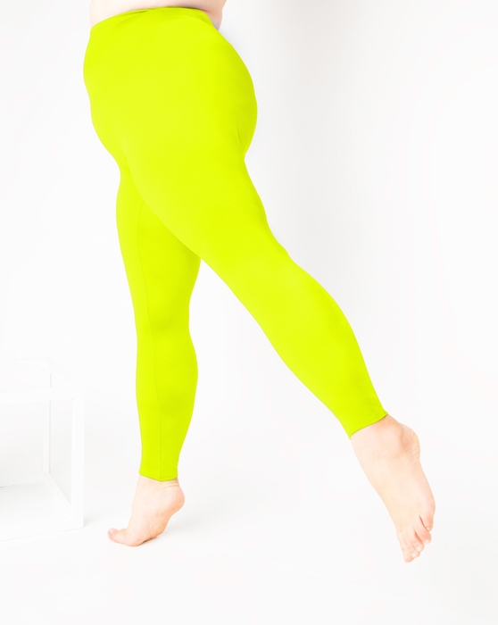1047 W Gneon Yellow Footless Performance Tights