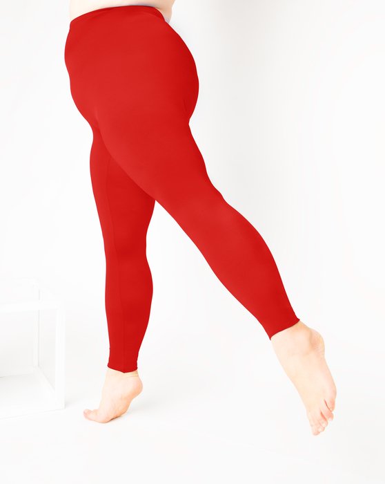 Red Footless Performance Tights Leggings Style# 1047 | We Love Colors