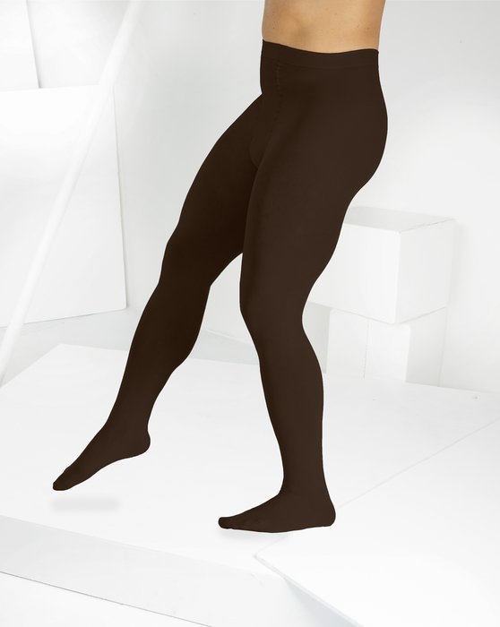 1053 M Brown Solid Color Opaque Microfiber Male Tights