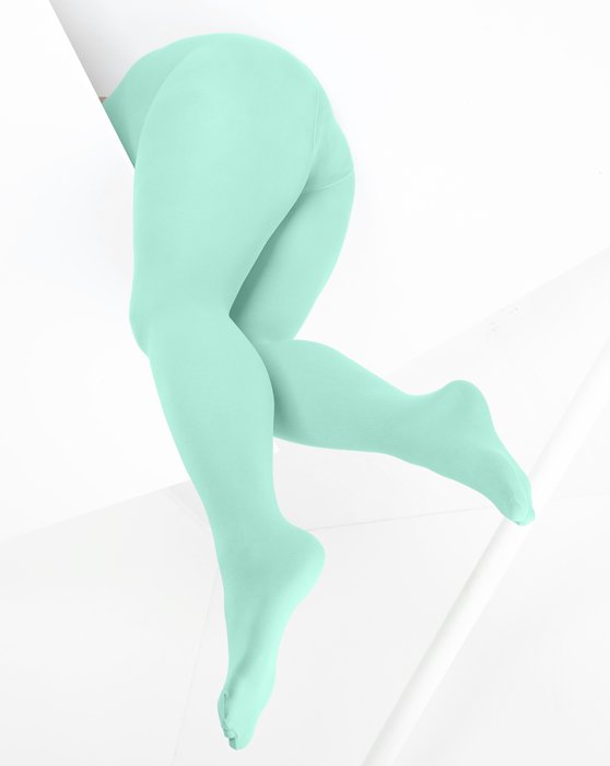 1053 Pastel Mint Color Opaque W Microfiber Tights