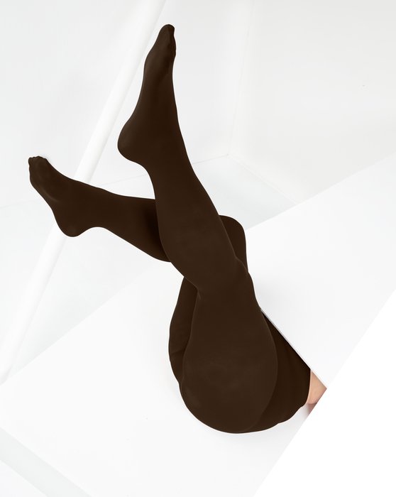 1053 W Brown Microfiber Opaque Dancetights