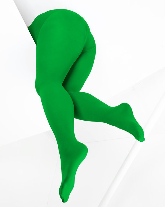 1053 W Kelly Green Microfiber Tights