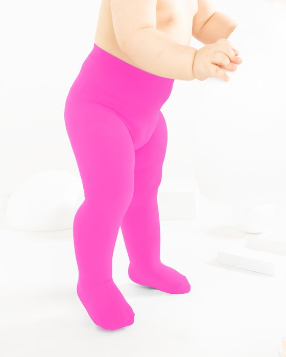 Neon Pink Kids Microfiber Tights Style# 1075 | We Love Colors