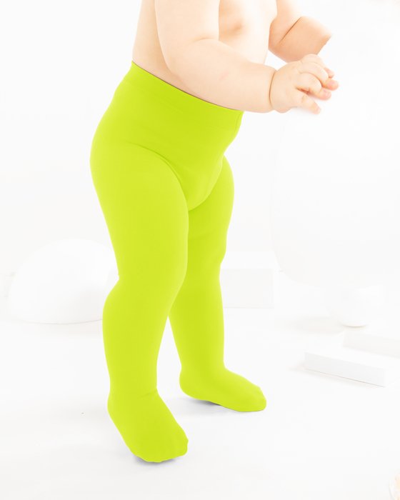 Neon Yellow Kids Microfiber Tights Style# 1075 | We Love Colors