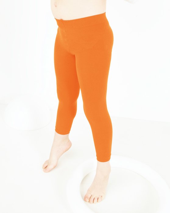 Neon Orange Kids Microfiber Footless Tights Style# 1077 | We Love Colors