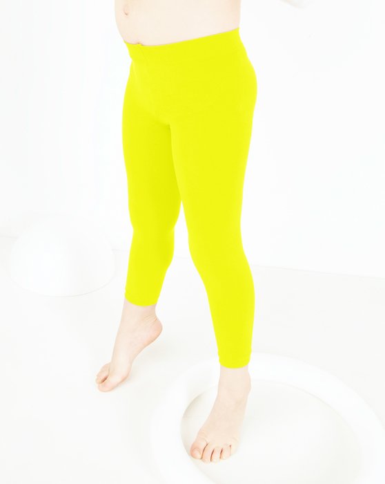 Neon Yellow Kids Microfiber Footless Tights Style# 1077 | We Love Colors